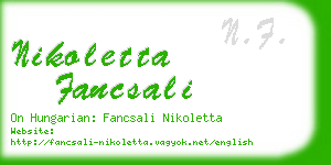 nikoletta fancsali business card